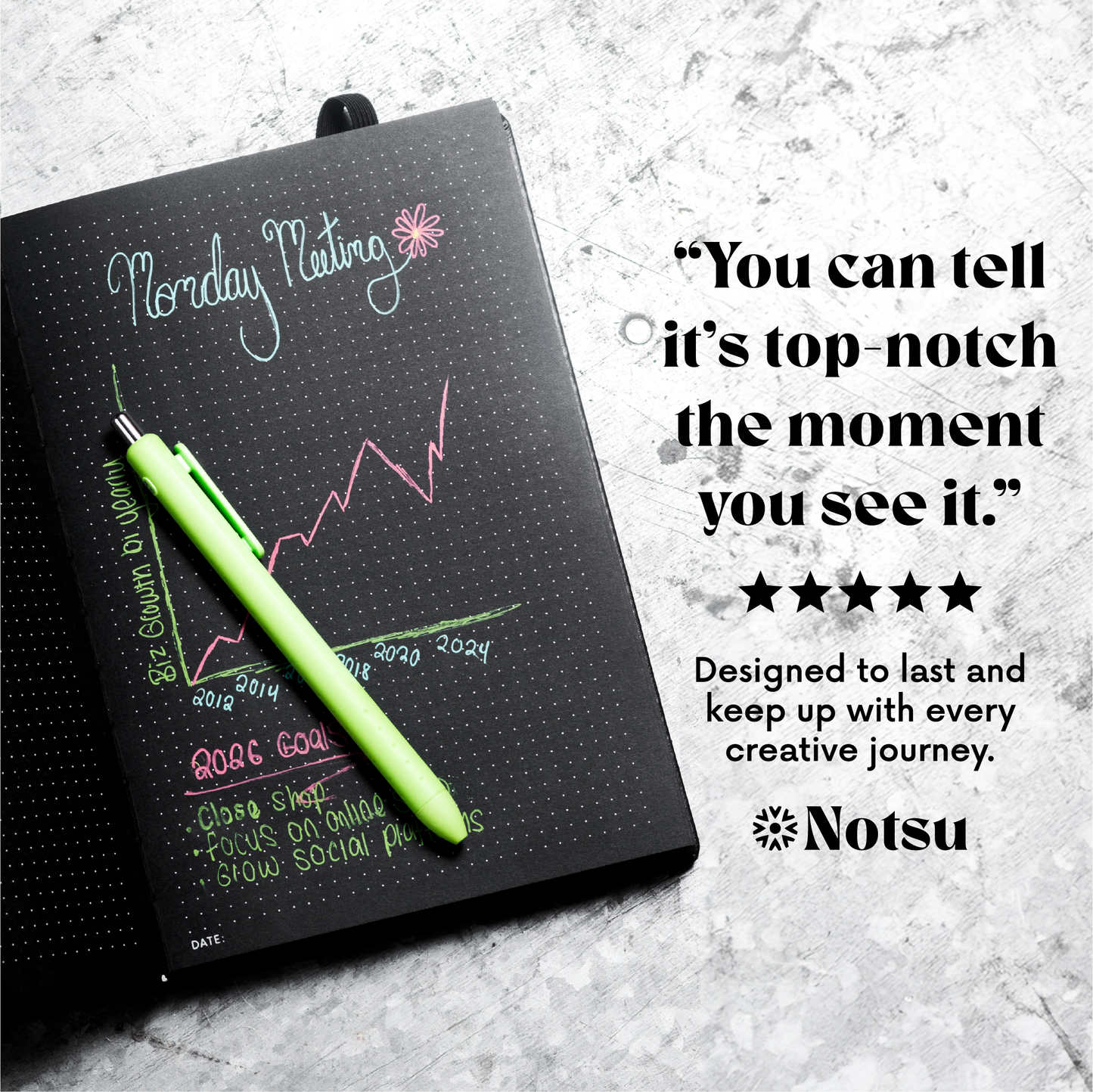 Pitch Black Dot Grid Notebook | (Black Pages) A5 & B5 Sizes : A5