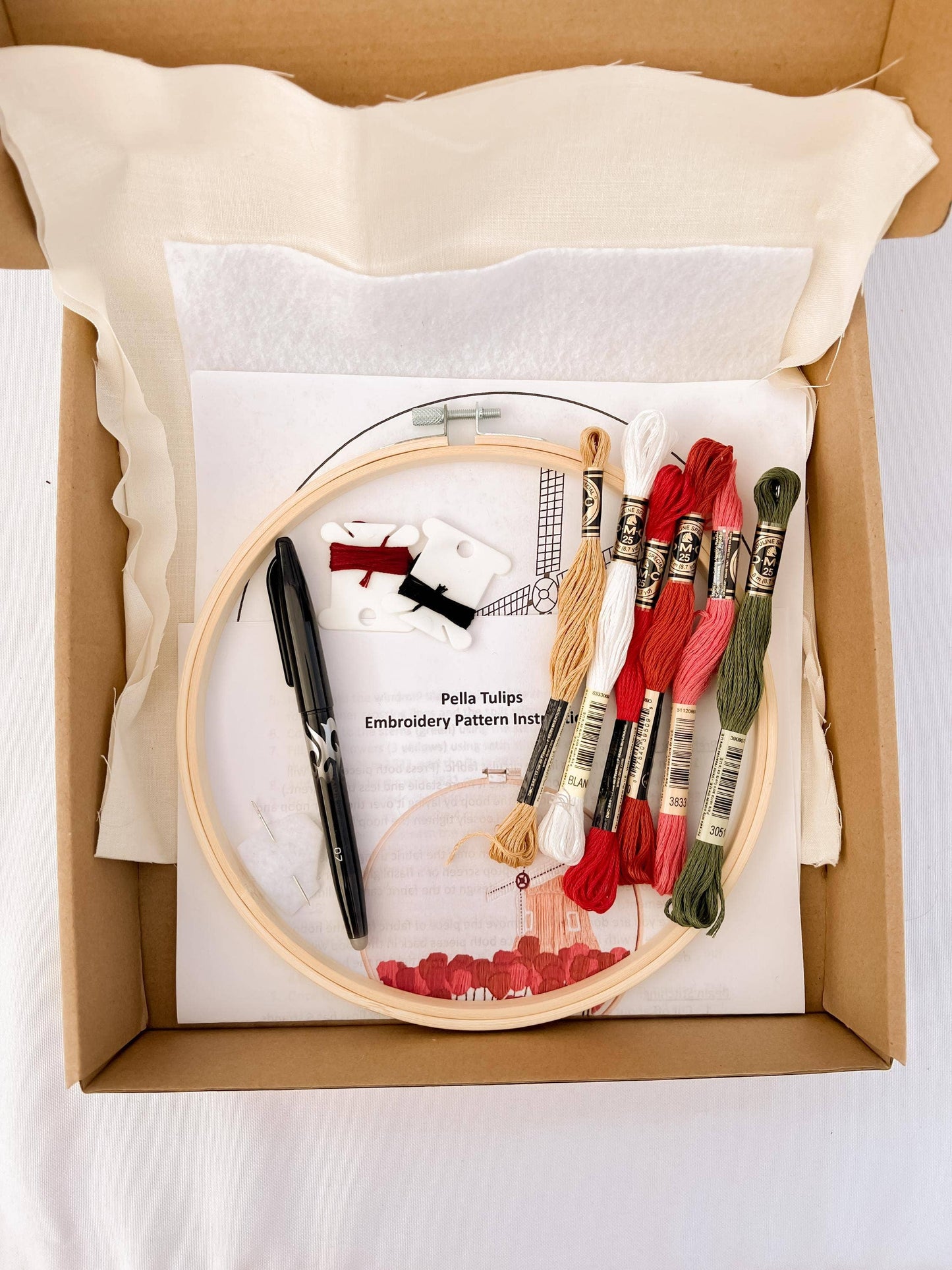 Dutch Tulips 6" Hoop DIY Embroidery Kit: Yellow