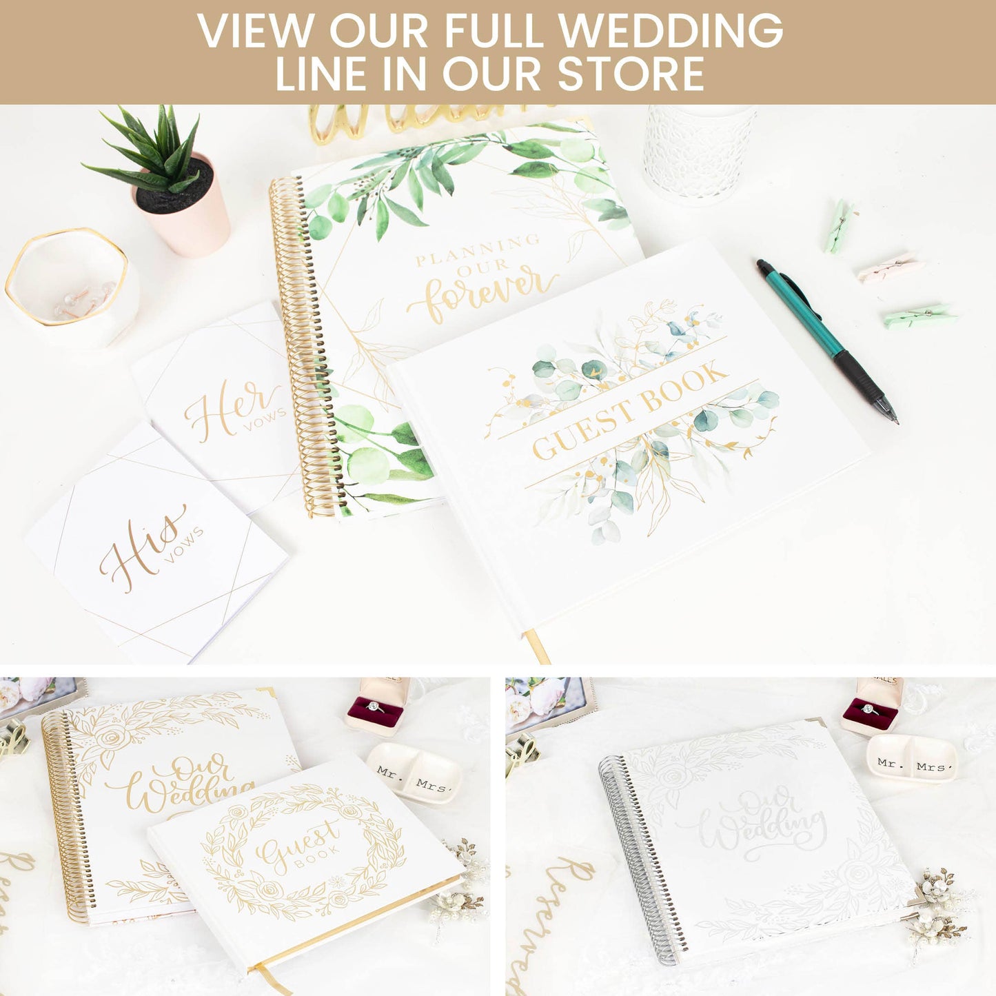 Guest Book / Guest Planner - Gold Floral