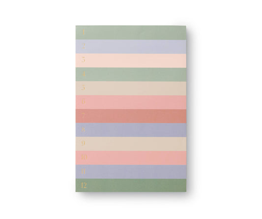 Muted Numbered Color Block Memo Notepad