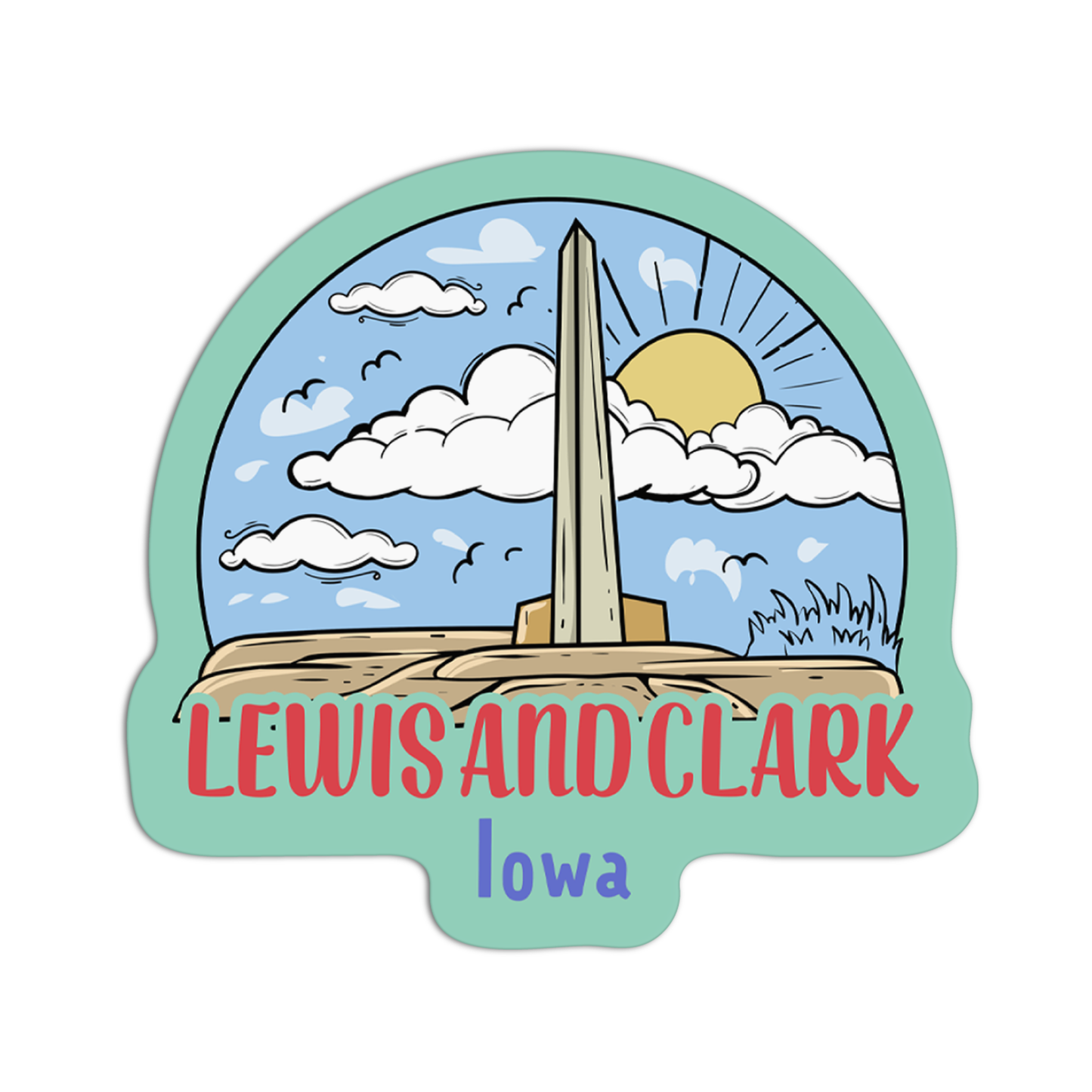 State Park IA Lewis And Clark Textured Sticker