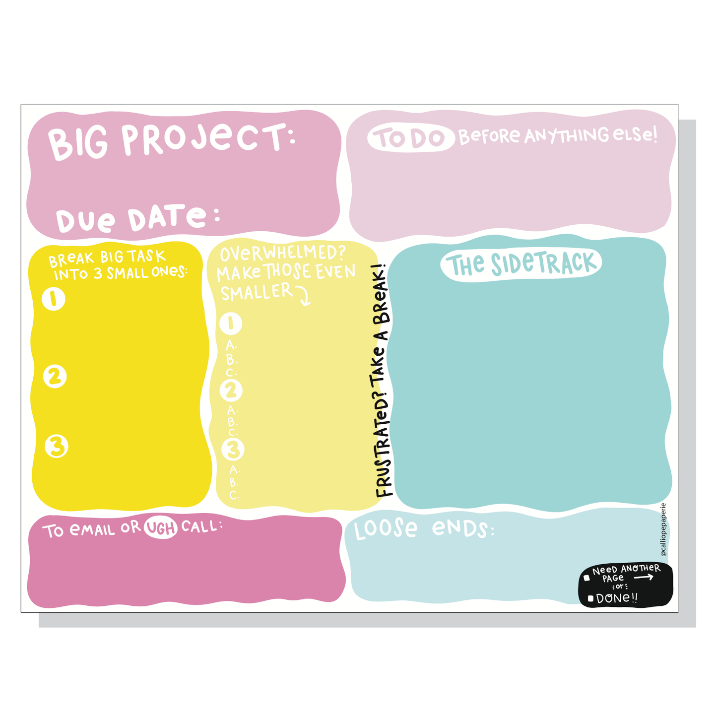Big Project Planning Notepad Pastel