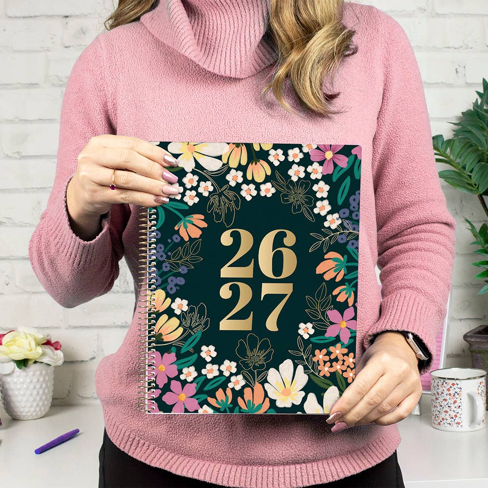 2026-27 Soft Cover Academic Planner, 8.5x11 Size: Blooming Wildly