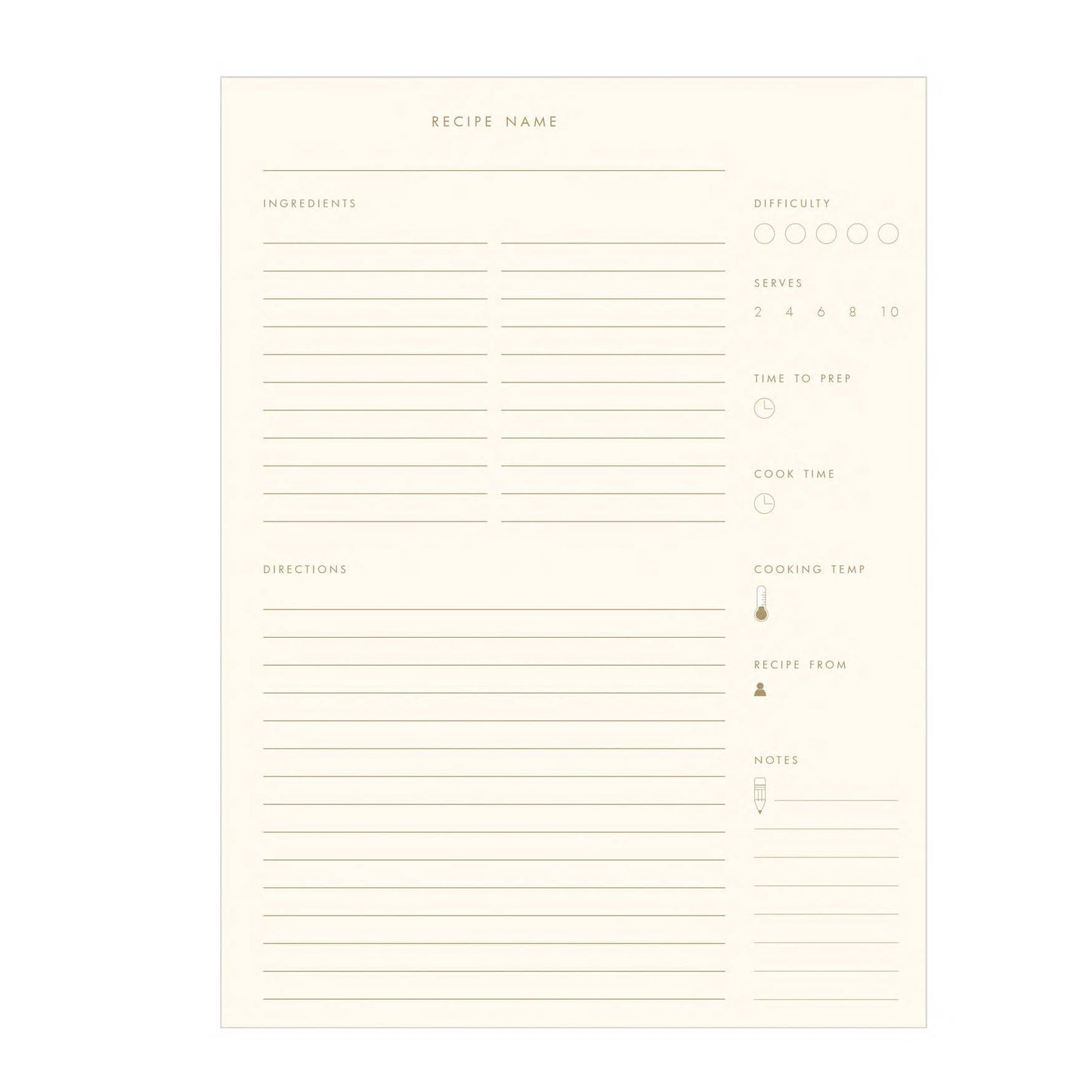 Classic Frame Recipe Book : French Vanilla