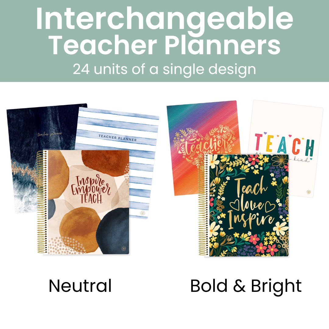 Undated Teacher Planners, Interchangeable: Neutral