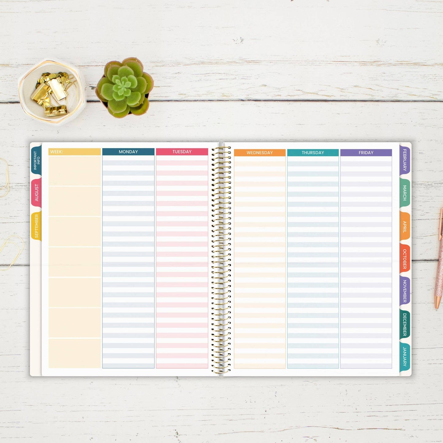 Undated Teacher Planners, Interchangeable: Neutral