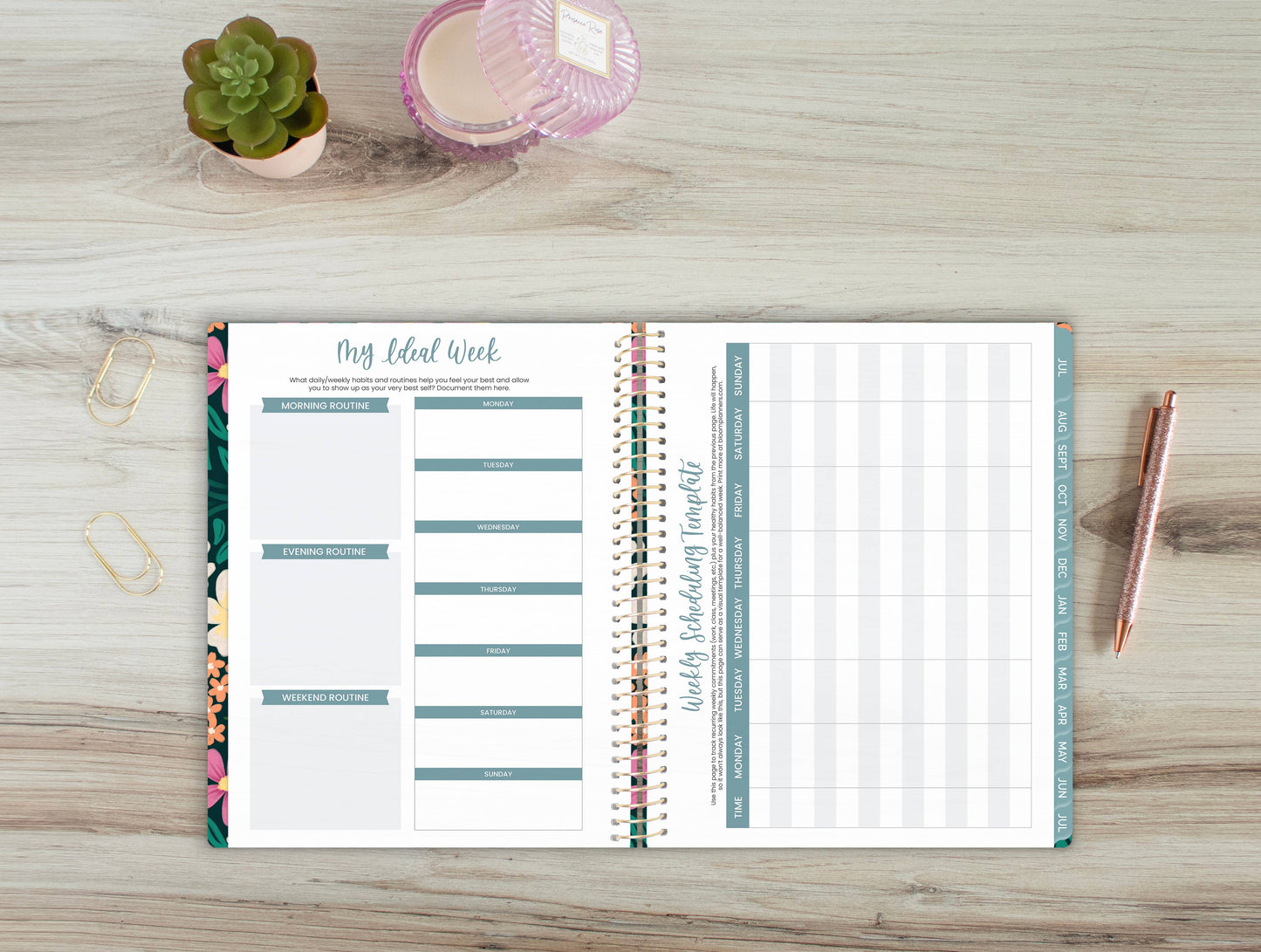 2026-27 Soft Cover Academic Planner, 8.5x11 Size: Painted Peonies