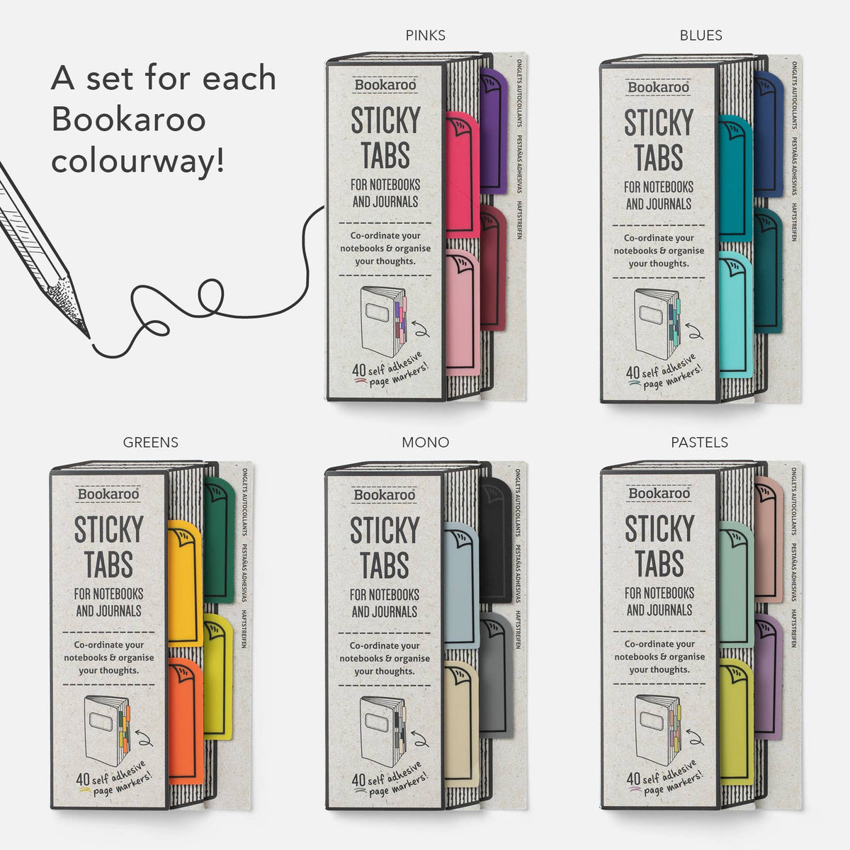 Bookaroo Sticky Tabs: Pinks