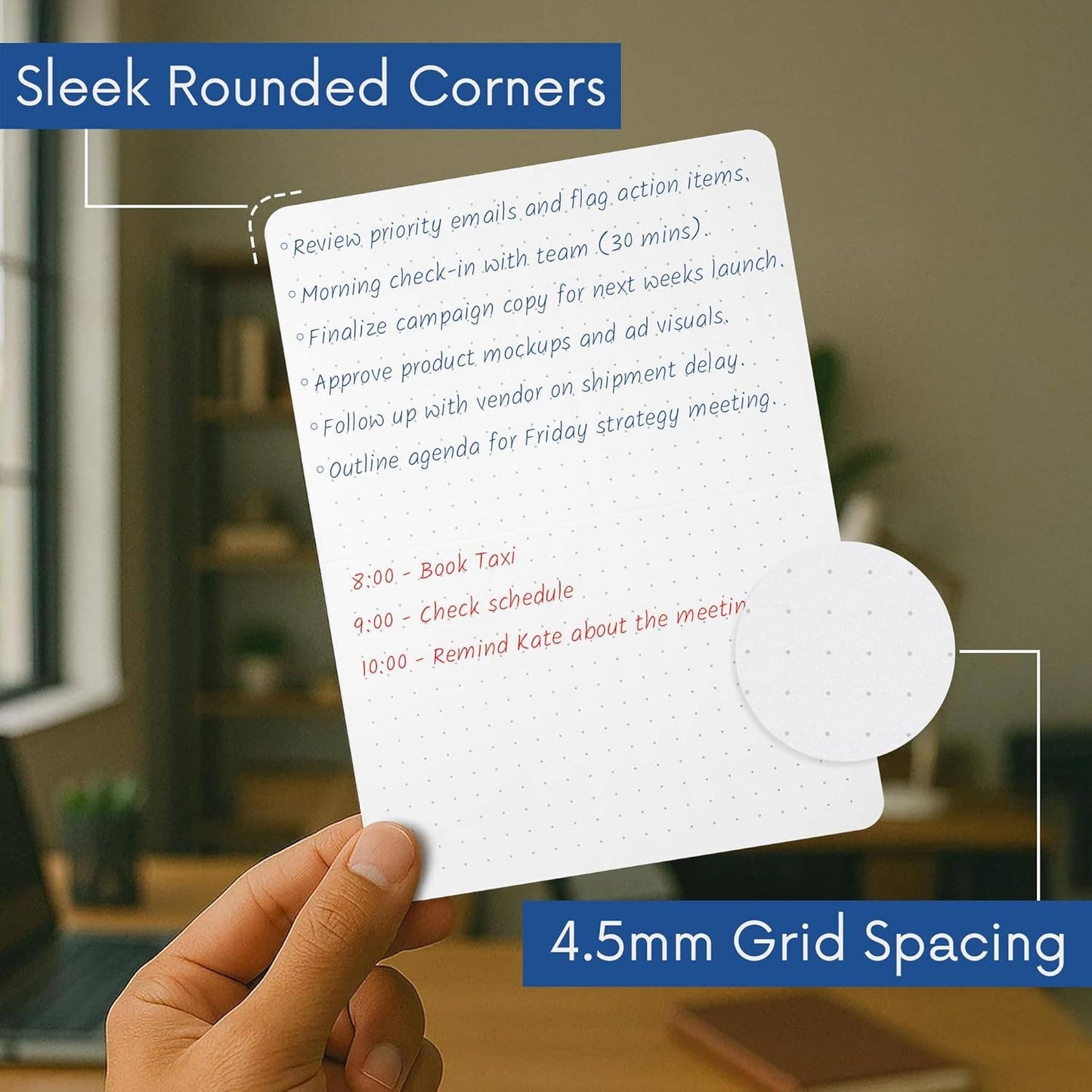 Dot Grid Index Cards 5x7 Rounded Corners (40 Pack): 5 in. x 7 in.