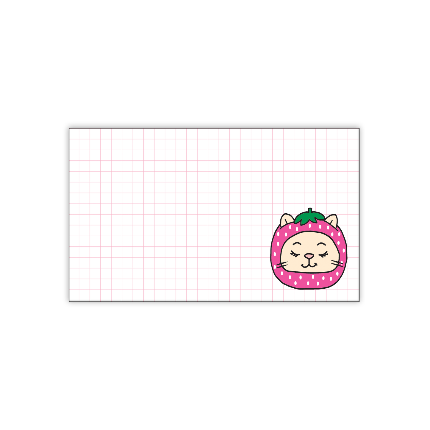 Set of 60 - Strawberry Cat Pink Grid