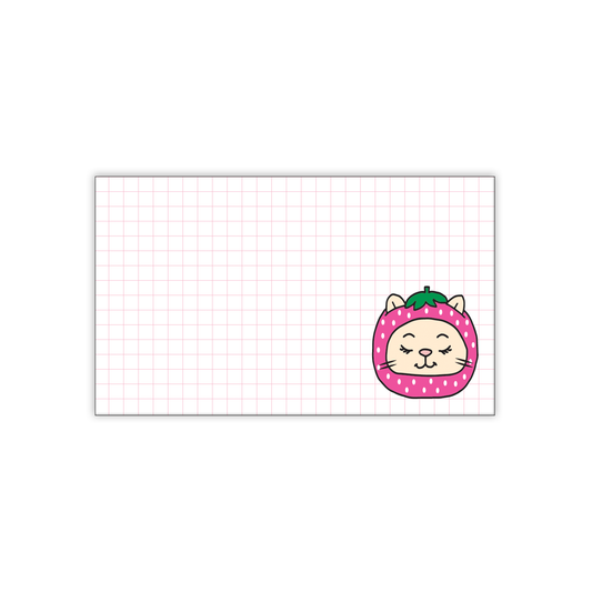 Set of 60 - Strawberry Cat Pink Grid