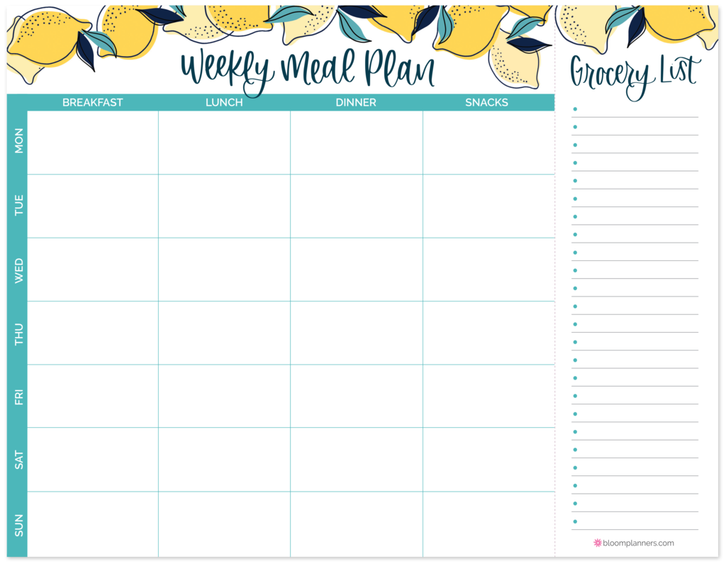 8.5" x 11", Horizontal Meal Pad with Magnet