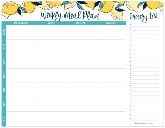 8.5" x 11", Horizontal Meal Pad with Magnet