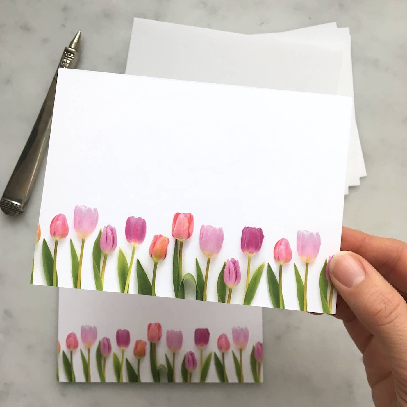 Flat Card Set - Pink Tulips Parade