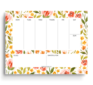 Open image in slideshow, Spring Garden Weekly Planner Notepad, 8.5x11 in.
