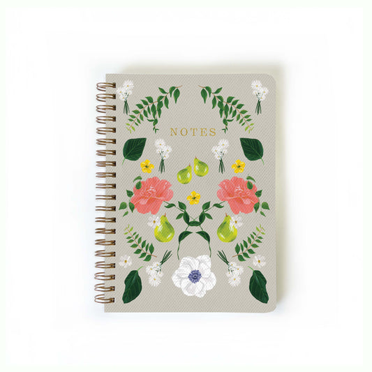 Flowered Notebook: Small Notebook / List Pages