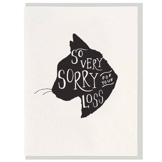 So Very Sorry Cat Sympathy Letterpress Card
