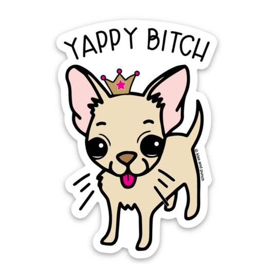 3 Inch Funny Chihuahua Yappy Dog Diecut Vinyl Sticker
