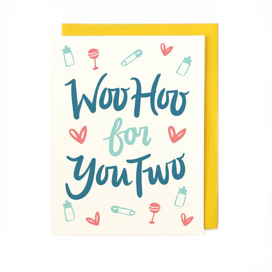 Woo Hoo for You Two Baby Card