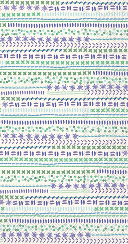 Paper Guest Towels 16 Ct Sampler Stripes Blue