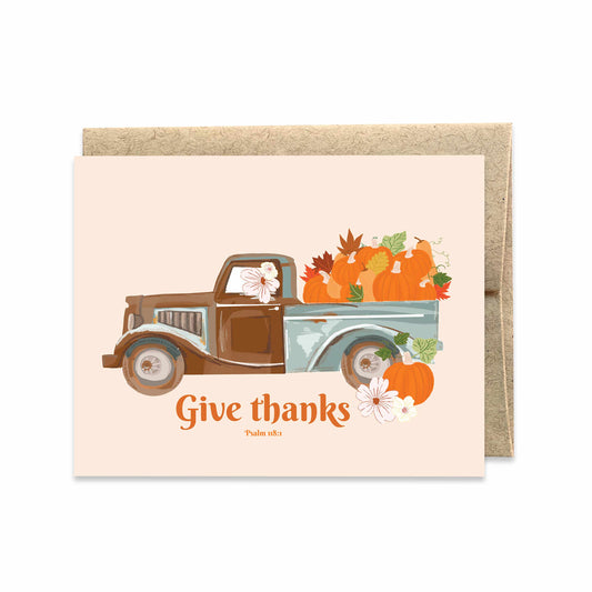 Thanksgiving Card, Pumpkin Truck