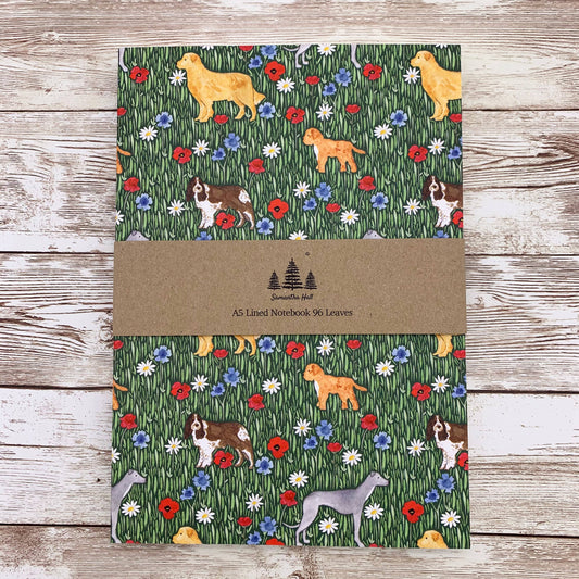 A5 Wildflower Walkies dog notebook
