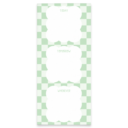 Mint Checkered Cloud Notepad