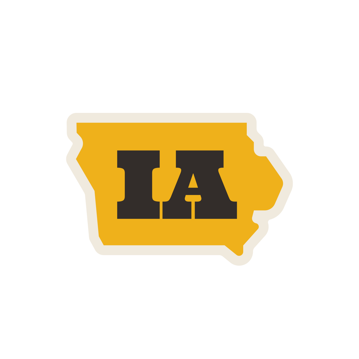 Iowa State Outline (Black & Yellow)