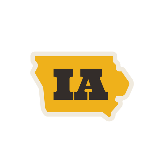 Iowa State Outline (Black & Yellow)