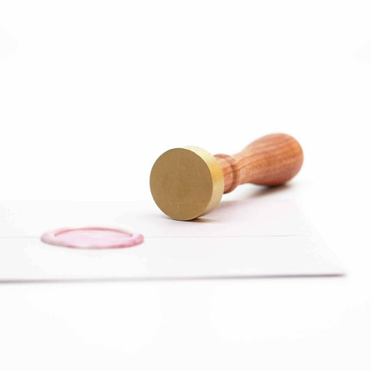 1" Round Wax Seal Stamp With Box: Beech Wood Handle