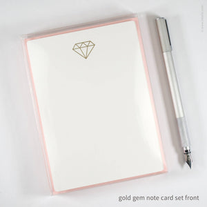 Open image in slideshow, Flat Note Card Set with Gold Gem (#502)
