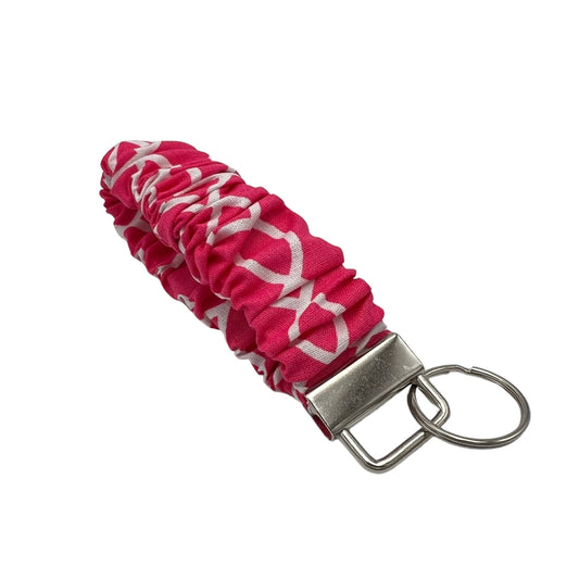Pink Scrunchie Keychain Cotton Wristlet