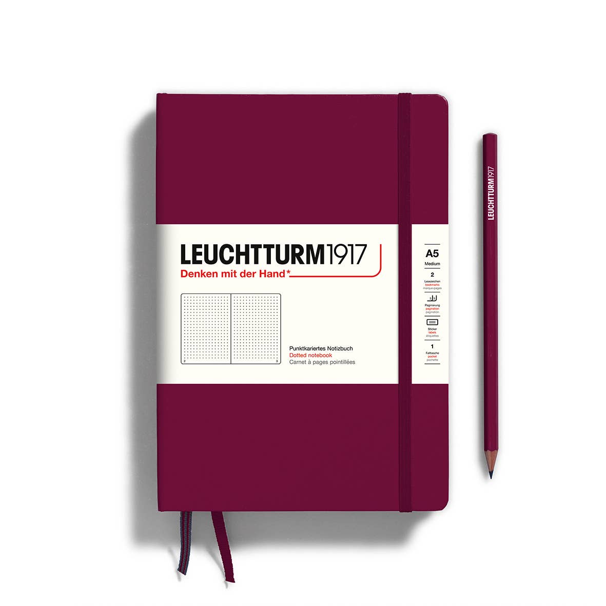 Notebooks - Medium (A5): Dotted / Hardcover / Port Red