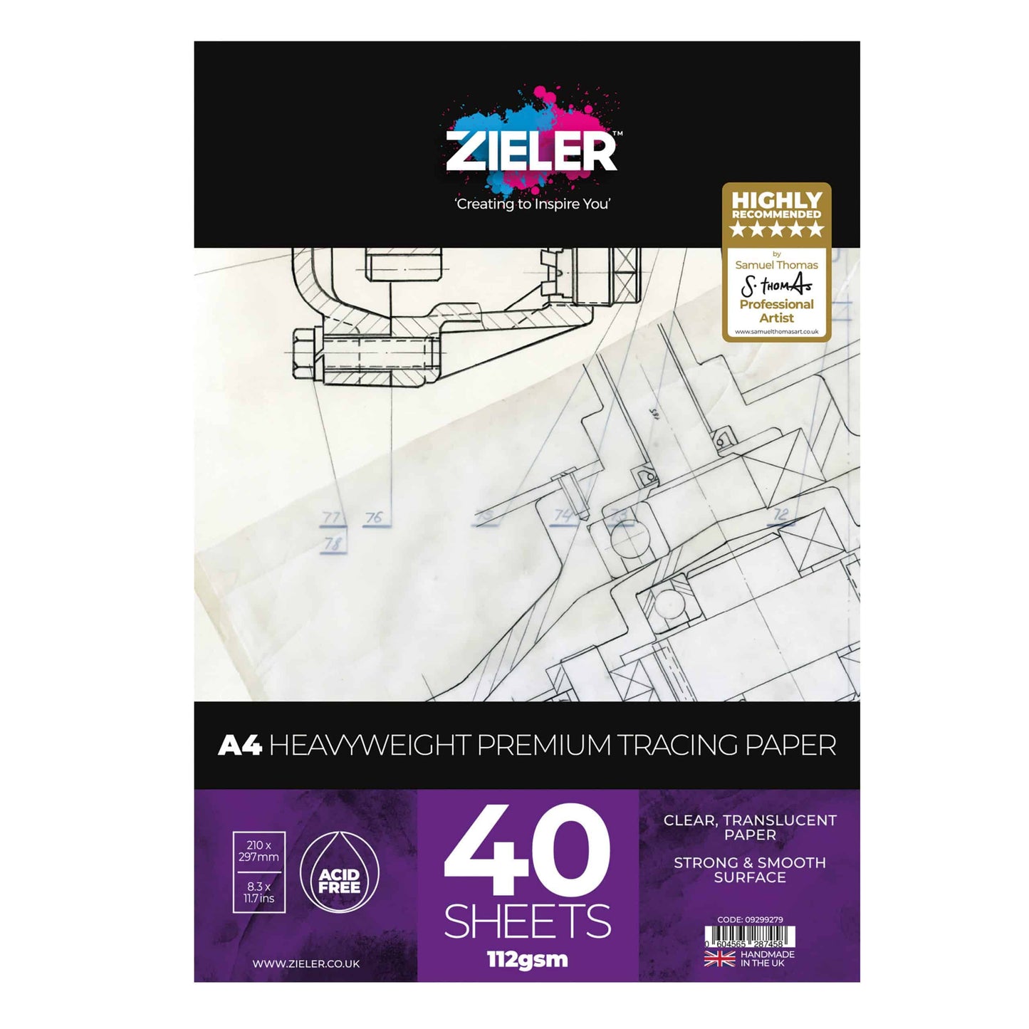 A4 Tracing Paper Pad - 112gsm Heavy Weight, 40 sheets