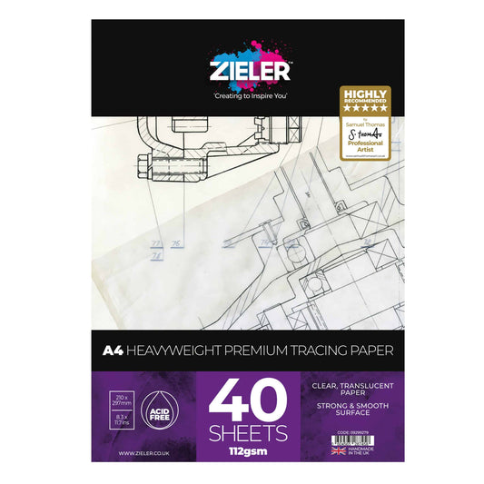 A4 Tracing Paper Pad - 112gsm Heavy Weight, 40 sheets