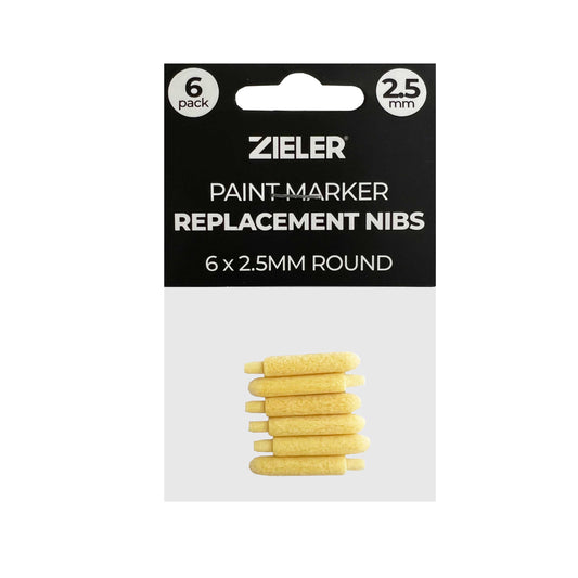 6 Replacement Nibs For Zieler 2.5mm Acrylic Paint Markers