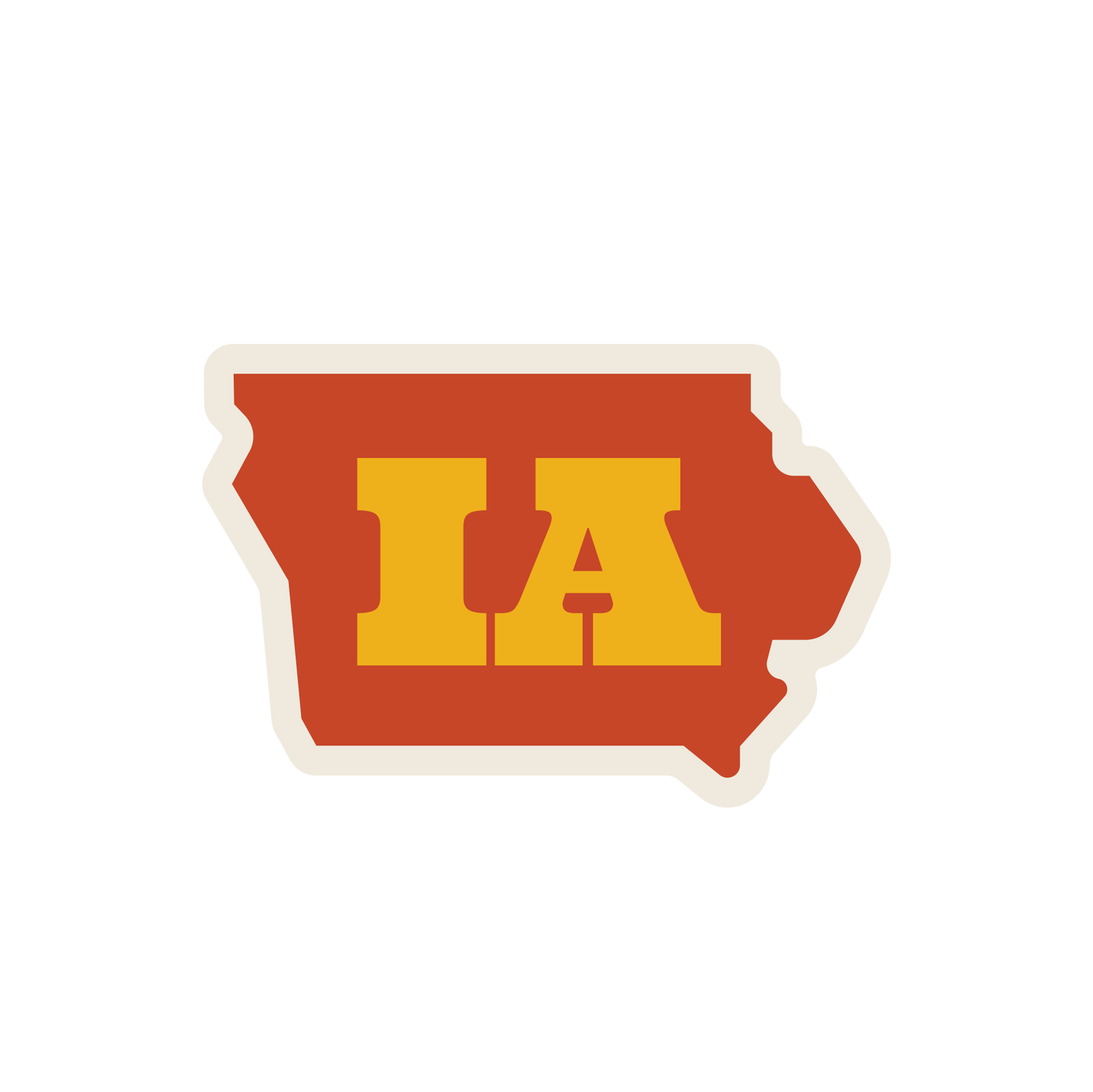 Iowa State Outline (Red & Yellow)