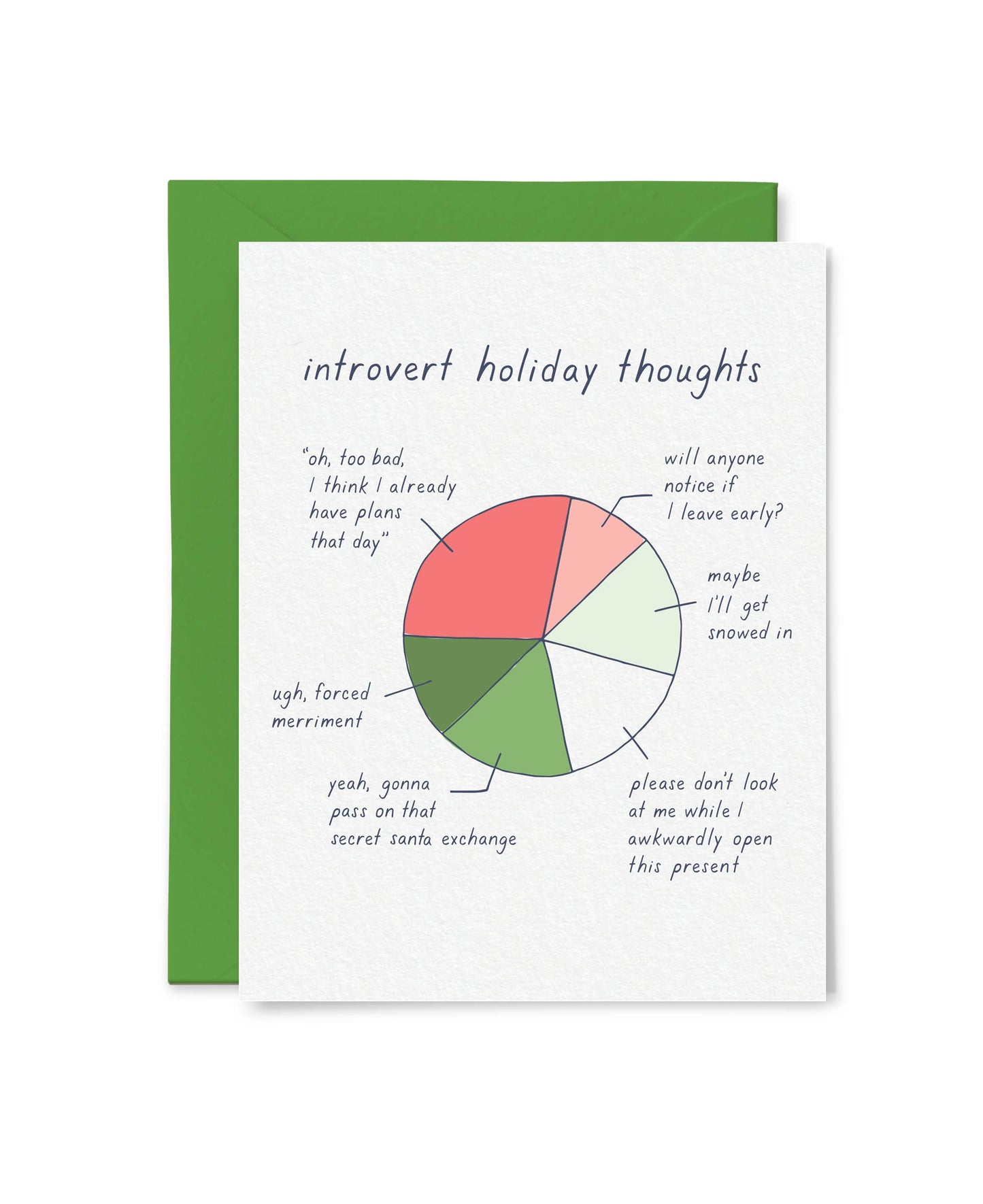 Introvert Holiday Thoughts Card: Box Set of 6
