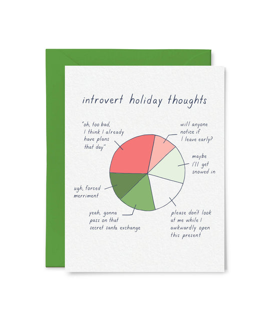 Introvert Holiday Thoughts Card: Box Set of 6