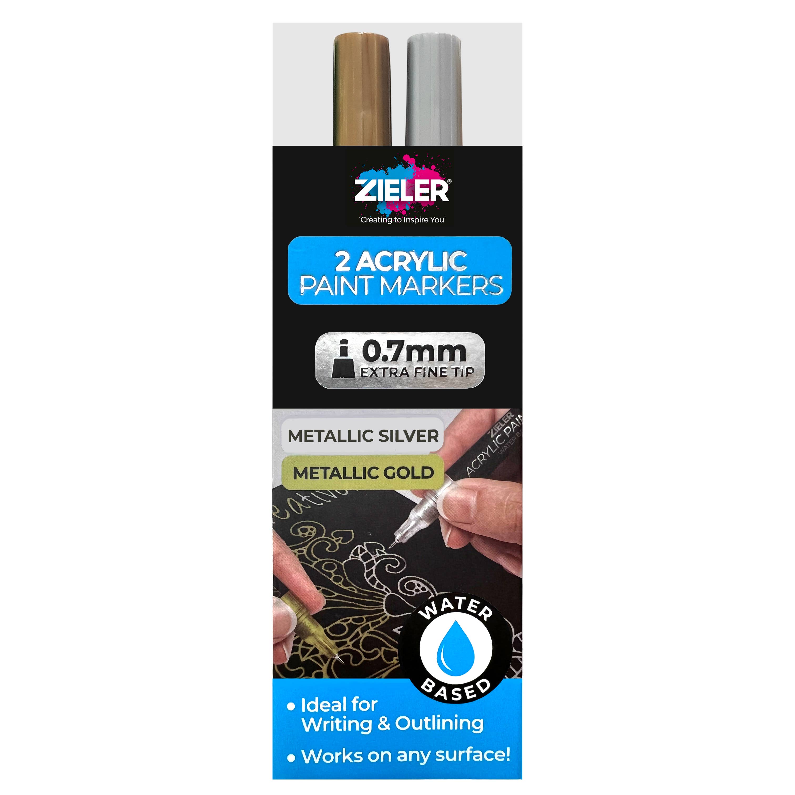 Acrylic Paint Pen - Extra Fine (0.7mm) - Gold & Silver Set – Pella Paperie