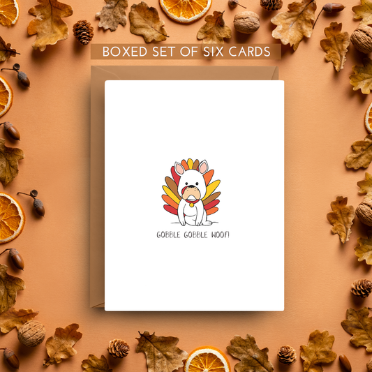 Happy Thanksgiving - French Bulldog Card (Boxed Set of 6)