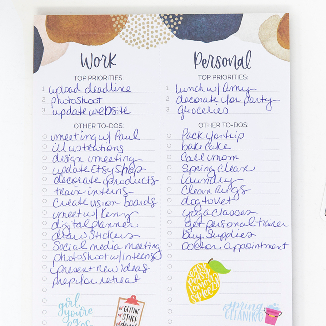 6x9 Work & Personal To Do List Planning Pad
