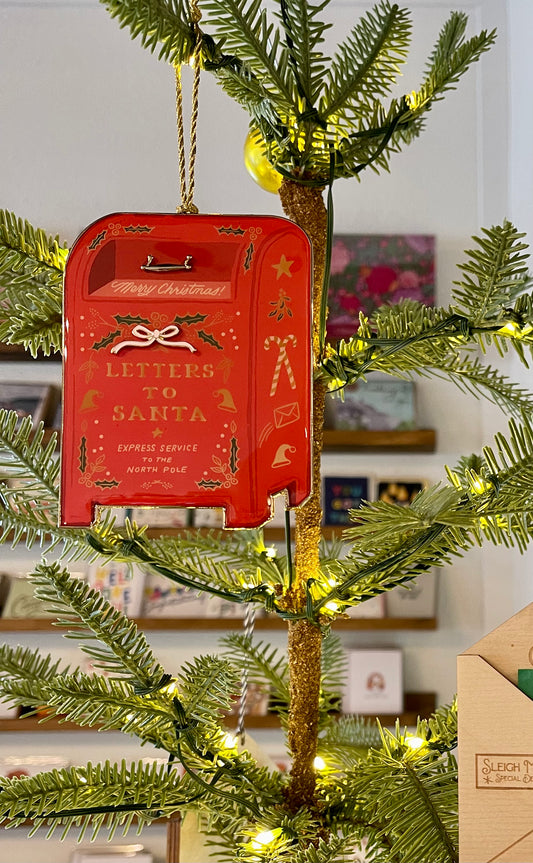 Rifle Mailbox Santa Ornament